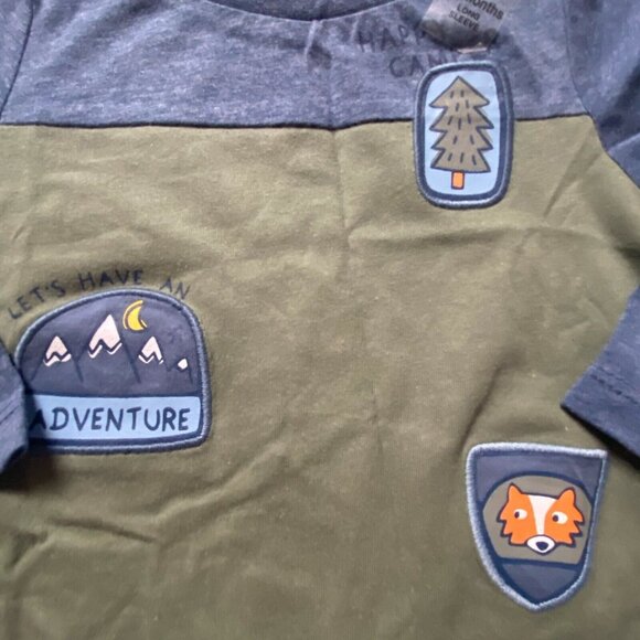 First Impressions Blue and Green Adventure Long Sleeve Tee - Picture 2 of 4